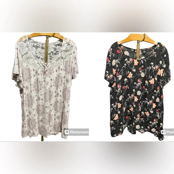 torrid Tops - TORRID ~ Bundle of Two Business Casual Tops Floral Boho Lace Super Soft Knits